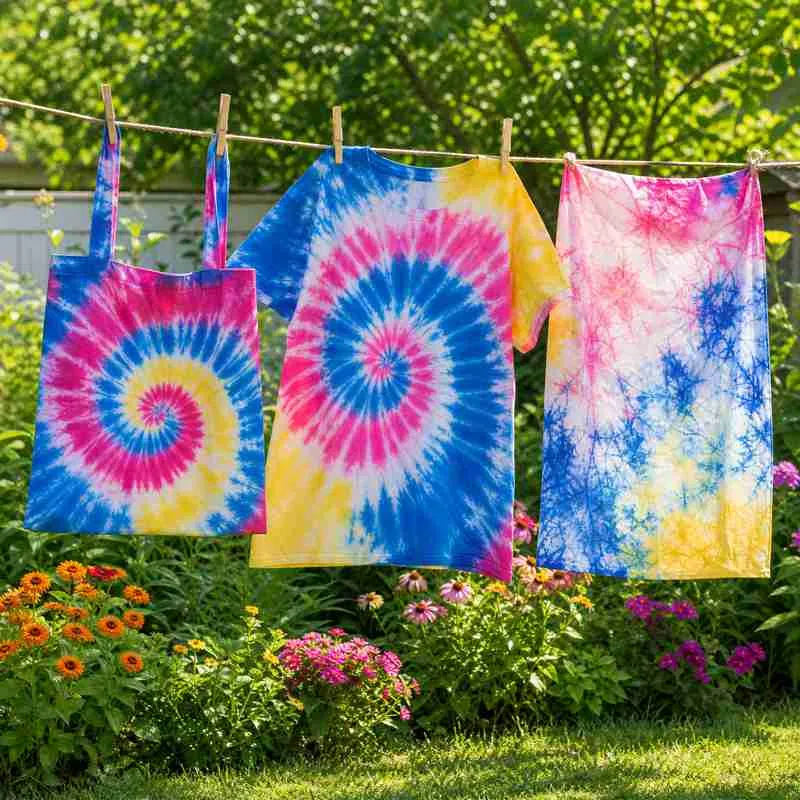 Batiken Anleitung, Tie Dye Techniken, Upcycling Textilien, Stoffe färben DIY, Spiralmuster Batik, Nachhaltigkeit, Kreativität, Alltagszauberwelt, DIY Mode