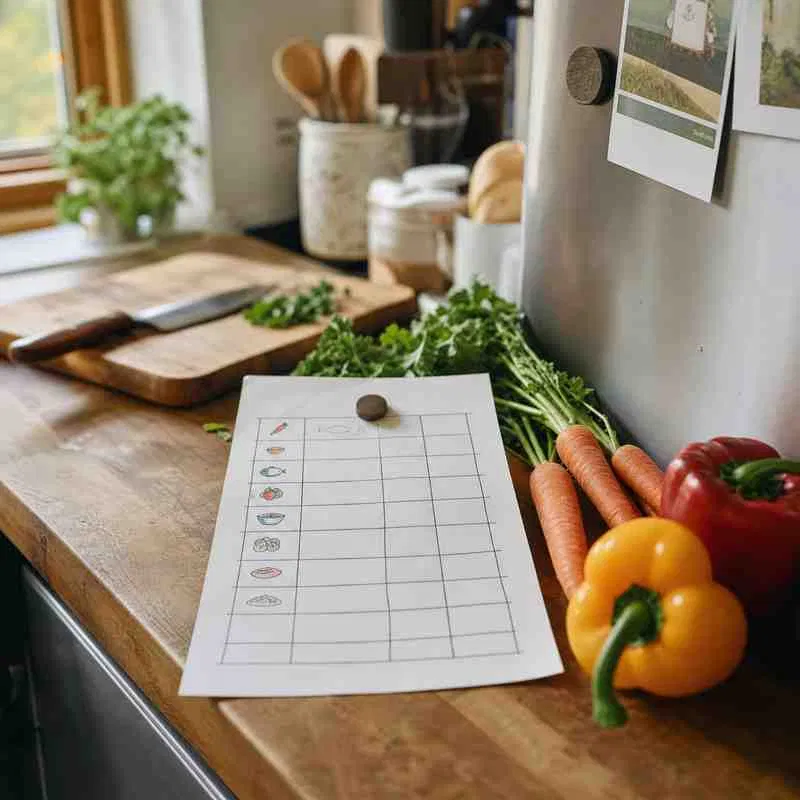Essensplanung Familie, Wochenplan Essen Ideen, was koche ich heute, Meal Prep Tipps, Mental Load reduzieren Küche, Einkaufsliste planen, stressfrei kochen, Familienküche, Zeit sparen Haushalt