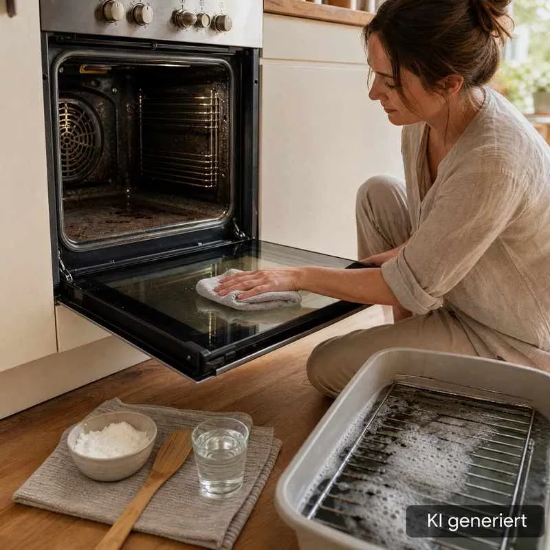 Backofen reinigen, Eingebranntes entfernen, Backofen sauber machen, Natron Backofen, Backblech reinigen, Backofentür reinigen, eingebranntes Fett entfernen, Backofenreiniger richtig anwenden